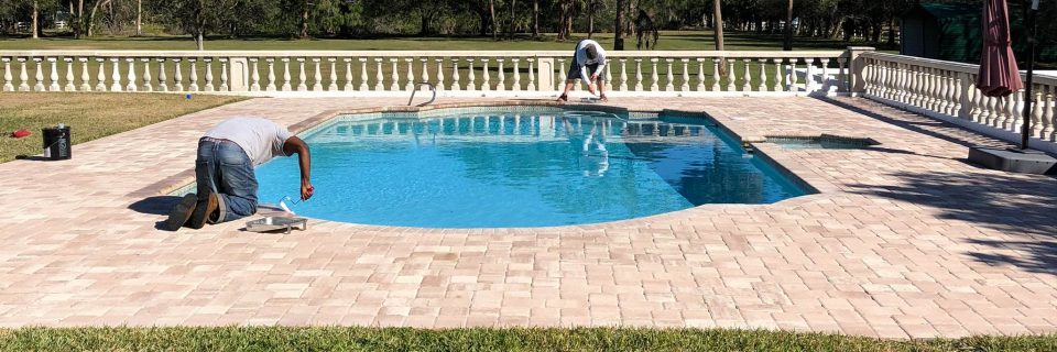 Pool Deck Paver Brick Installation